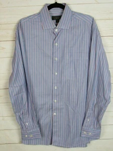 Cutter & Buck Mens Long Sleeve Blue w/Pink Stripes Button Up Shirt Size LG - Picture 1 of 6