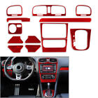 13 Pcs Interior Dashboar Trim For VW Golf 6 MK6 GTI 2008-2012 Red Carbon Fiber