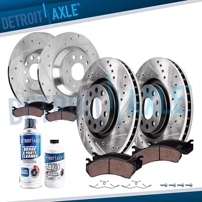 10pc Front Rear Drilled Brake Rotors Brake Pads for 2019 - 2021 Volkswagen Jetta - Image 1 of 4