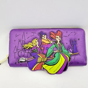 NUOVO portafoglio Loungefly Disney Parks Hocus Pocus Sanderson Sisters Binx con cerniera - Foto 1 di 5
