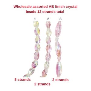 Crystal Beads 8x10mm, 8x12mm, and 8x20mm Cut Clear Glass Jewelry Making 583-0041 - Picture 1 of 1