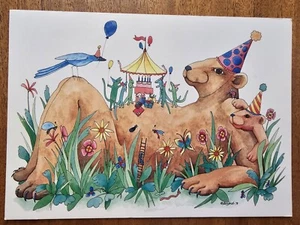 Vtg Carolyn Barford Lion Birthday Party Card 1978 Sunrise Publications Unused - Picture 1 of 5