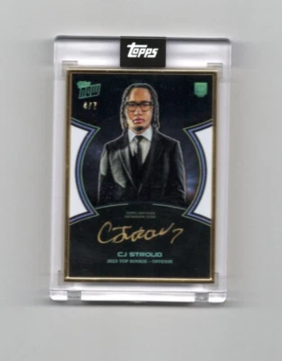 2024 Topps Now Rookie Campaign CJ Stroud Gold Frame On CARD Auto CJRC-5A # 4/7 - Image 1 of 3