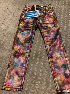 JUSTICE JEANS SUPER SKINNY METALLIC PANTS SIZE 5 NWT RET. 49.50 ADORABLE - Picture 1 of 6