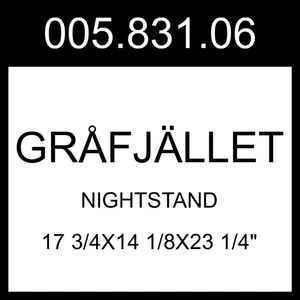 IKEA GRAFJALLET GRÅFJÄLLET Nightstand White 17 3/4x14 1/8x23 1/4" 005.831.06 - Picture 1 of 1
