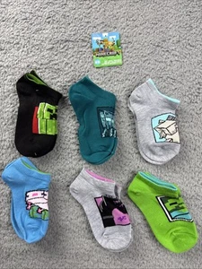 Boys' Minecraft 6pk No Show Socks - Size XS / S - Picture 1 of 10
