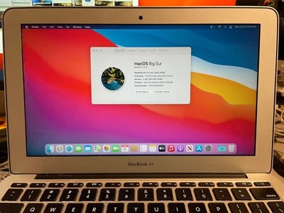 Apple MacBook Air 6,2 A1466 2014 Laptop Computer 128GB SSD 4GB RAM Big Sur - Image 1 of 4