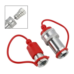 3/8" NPT Hydraulic Quick Connect Coupler ISO A 7241 Male & Female - Picture 1 of 12