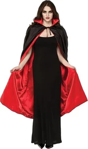 Rubies Costume Co. Donna 48" Mantello Foderato in Raso, Nero/Rosso - Foto 1 di 1