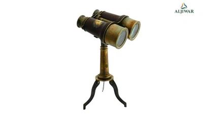 Vintage Brass Binoculars Handmade Antique Marine Collectible with Stand - Image 1 of 2