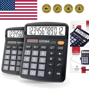 Desktop Calculator 2 Pack 12 Digit with Large LCD Display and Sensitive Butto... - Picture 1 of 10