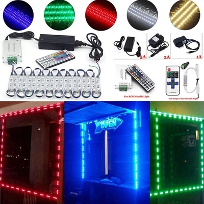 50FT-100FT 5050 SMD 3 LED Module STORE FRONT Bar Window Lamp+ Remote +US Power - Image 1 of 4