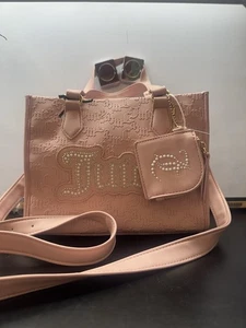 Borsa a tracolla Juicy Couture stringa di perle, borsa a mano, borsa rosa diamante con sacchetto - Foto 1 di 5