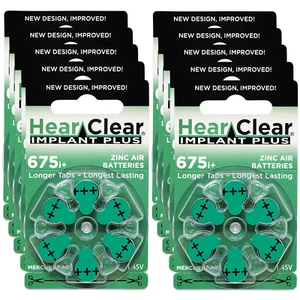 HearClear Size 675P Cochlear Implant Hearing Aid Batteries Size (60 Pack) - Picture 1 of 7