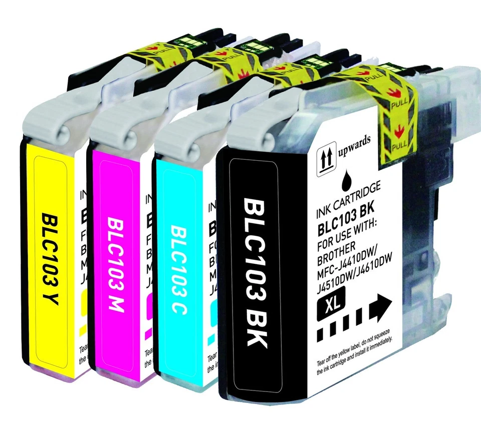 4 PK Print Ink Set fits Brother LC101 LC103 MFC-J450DW MFC-J470DW MFC-J650DW - Image 1 of 1
