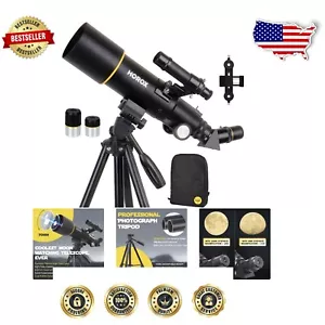 70mm Refractor Telescope with Pro Tripod & Smartphone Adapter - Portable Design - Picture 1 of 8