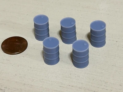 O 1:48 Scale 55 Gallon Oil Drum Barrel Set of 20 Diorama Model Train Miniatures - Image 1 of 4