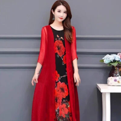 Women Sheer Long Cape Chiffon Coat Shrug Bolero Sheer Jacket Cardigan Beach Chic - Image 1 of 4