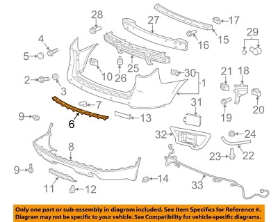 Componentes de parachoques trasero GM OEM 13-17 Traverse - Almohadilla 20983814 Foto 1 de 2