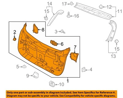 KIA OEM 17-22 Sportage puerta levadiza interior moldura panel inferior 81750D9000WK Foto 1 de 2