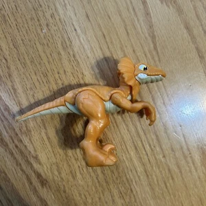 Jurassic World Orange Frilled Raptor Dinosaur Toy Figure Fisher Price Imaginext - Picture 1 of 6