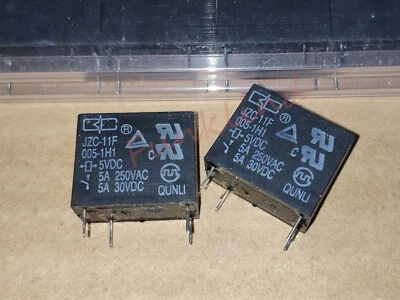 JZC-11F/005-1H1 JZC-11F-005-1H1 5VDC Power Relay 5A 250VAC 4 Pins x 2PCS NEW - Image 1 of 2