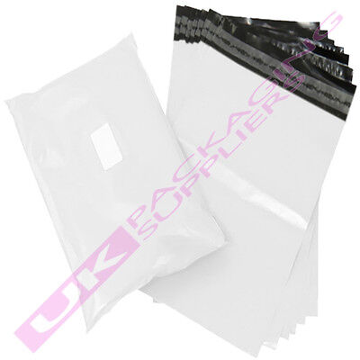 25 X SMALL 10x14  WHITE PLASTIC MAILING SHIPPING PACKAGING BAGS 60mu PEEL + SEAL • 6.93£