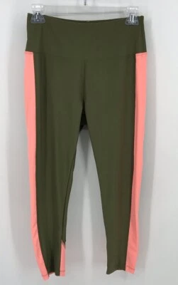 Marika Sport Leggings Womens Medium Olive/pink Yoga Athletic Wear Stretch Waist - Image 1 of 4