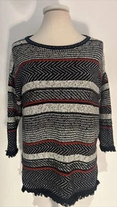 Ladies White Stuff Striped Top Size 14 / 3/4 Sleeves Acrylic Cotton Wool Blend - Picture 1 of 13