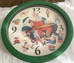 1999 Musical Quartz Wall Clock Santa Claus 12 Christmas Songs Works (149ia) - Picture 1 of 7