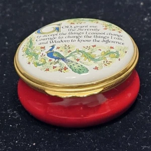 Halcyon Days Porzellan Klappdose "SERENITY PRAYER" Horchow Collection - Bild 1 von 4