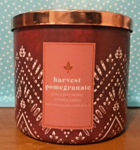 HARVEST POMEGRANATE LARGE JAR CANDLE 14.5OZ 3 WICK BATH & BODY WORKS FALL AUTUMN - Picture 1 of 2