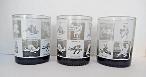 Set 3 bicchieri cocktail oroscopo zodiaco vintage posizioni sessuali astrologia anni 60 - Foto 1 di 5