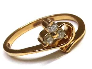 Natural White Diamond Ring 0.15 Cts 18K Yellow Gold Excellent CHRISTMAS GIFT IGI - Picture 1 of 4