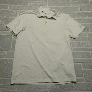 Adidas Golf Polo Shirt Adult Medium Off White Polyester Performance Stretch - Picture 1 of 7