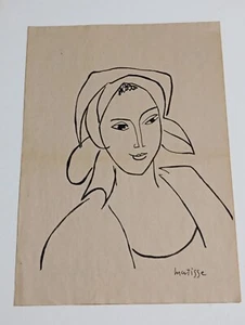 HENRI MATISSE Drawing On Paper (handmade) Signed And Stamped Vtg Art - Picture 1 of 7