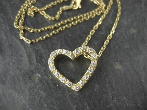Kette Herz besetzt vergoldet  925er Sterling Silber - Picture 1 of 3