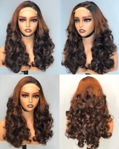 Human hair curly colored wig for woman black African American - Picture 1 of 1
