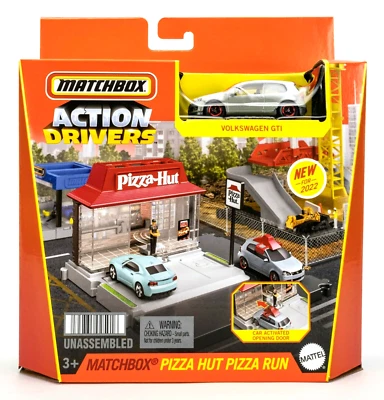 2022 Matchbox Action Drivers Pizza Hut Pizza Run w/ Volkswagen GTI GREY | FSB - Image 1 of 2