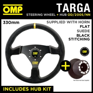 COMBO VOLANTE Y BUJE CUERO GAMUZA FORD KA MK1 1.3 97-02 OMP TARGA 330mm - Imagen 1 de 14