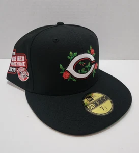 New Era Cincinnati Reds Big Red Machine Rose Black Edition 59FIFTY Fitted 7 1/2 - Picture 1 of 7