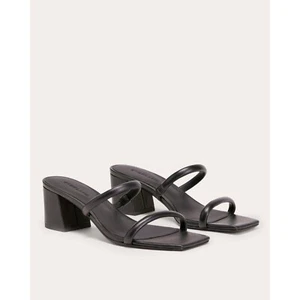 Everlane The Double Strap Heel Black Leather Size 7 - Picture 1 of 9