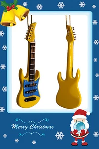 **GRAN REGALO**Guitarra Eléctrica Amarilla Instrumento Musical Adorno de Navidad  - Imagen 1 de 1