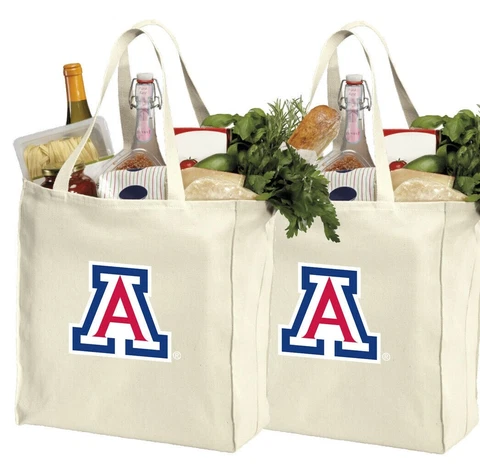 University of Arizona Shopping Bags Grocery Bag 2 PC SET UA Wildcats Shoppers Cover