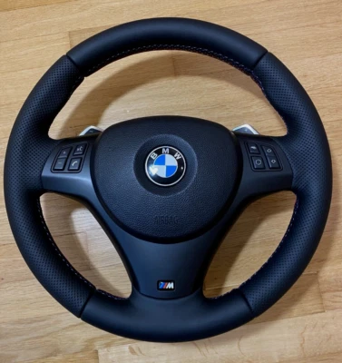 BMW M Sport Steering Wheel E90 E91 E92 E93 M3 E82 E81 E88 1 3 Series LCI PADDLE - Image 1 of 4
