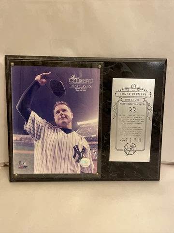 Roger Clemens 4,000 Strikeouts 300 Wins  Wood Plaque 15 X 12” Picture 8 X  10” W Cover