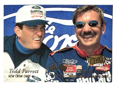 HOF'er DALE JARRETT & TODD PARROTT Crew Chief 1996 Fleer Ultra Racing Card #U86 - Image 1 of 2