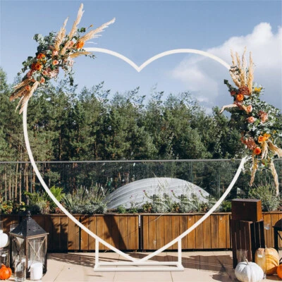 Telón de fondo de globo de metal resistente con soporte de arco de boda en forma de corazón de 7,2 pies para fiesta Foto 1 de 4