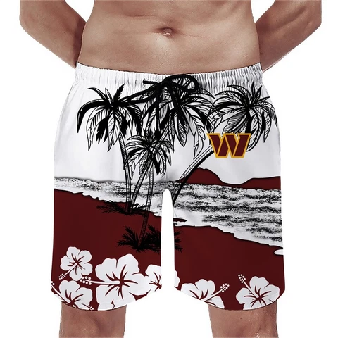 Washington Commanders Football Board Shorts Quick Dry Drawstring Swim Trunks Cover