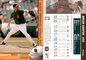 Brian Cooper 2005 MultiAd Fresno Grizzlies #7 RC Card *AutographDen*